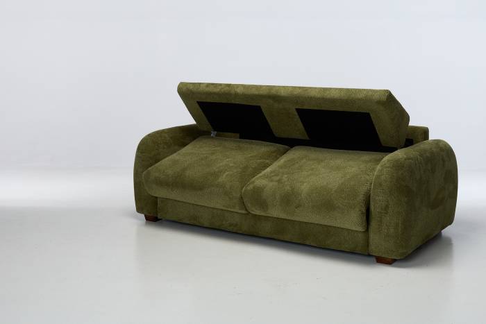 Amie Modern 2.5 Seater Sofa Bed - Premium Olive Green Chenille