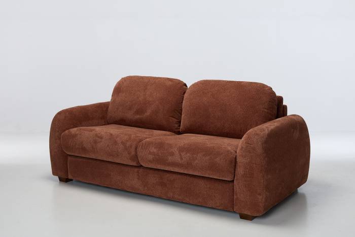 Amie Modern 2.5 Seater Sofa Bed - Premium Rust Red Chenille