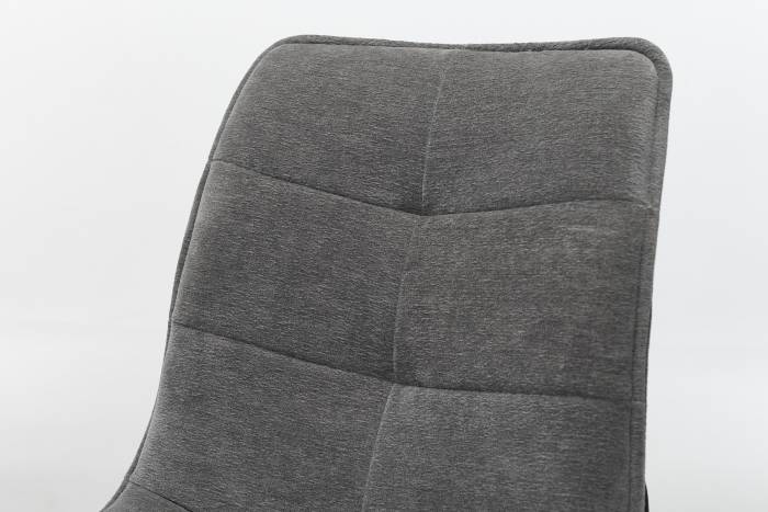 Capri Modern Grey Textured Chenille Dining Chairs with Black Sled Shaped Metal Base