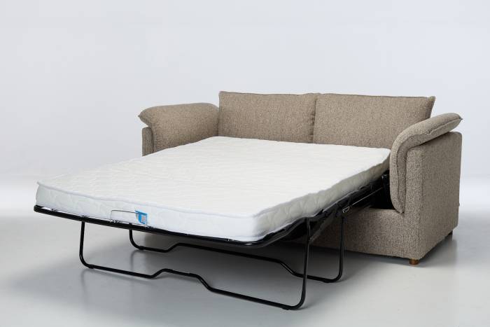 Clara Modern 3 Seater Sofa Bed - Latte Deluxe Textured Fabric