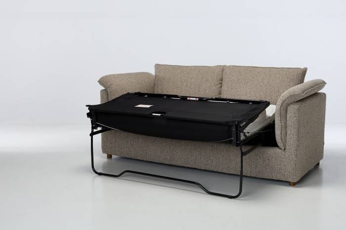 Clara Modern 3 Seater Sofa Bed - Latte Deluxe Textured Fabric