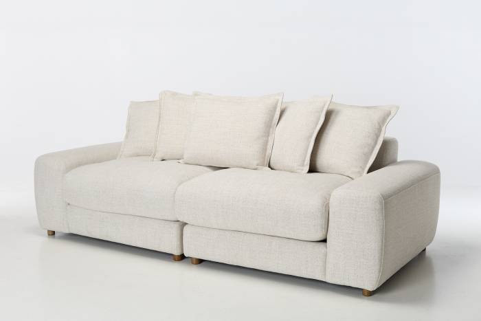 Eden Extra Large Sectional 4 Seater Sofa - Luxe Textured Ecru Fabric