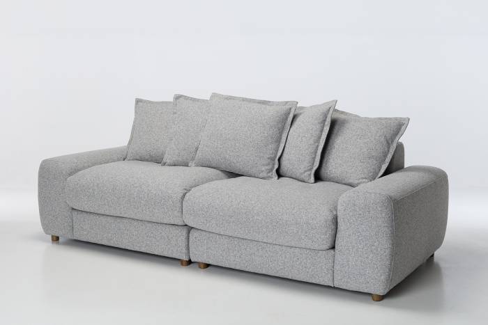 Eden Extra Large Sectional 4 Seater Sofa - Luxe Textured Grey Fabric
