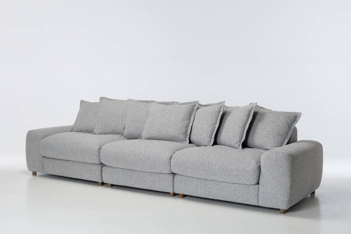 Eden Extra Large Sectional 6 Seater Sofa - Luxe Textured Grey Fabric