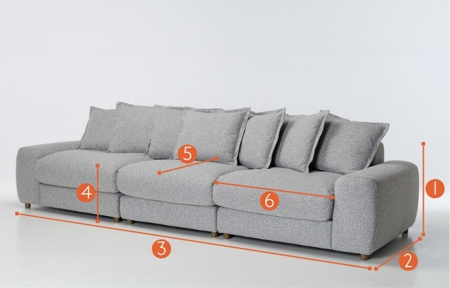 Eden Extra Large Sectional 6 Seater Sofa measurements