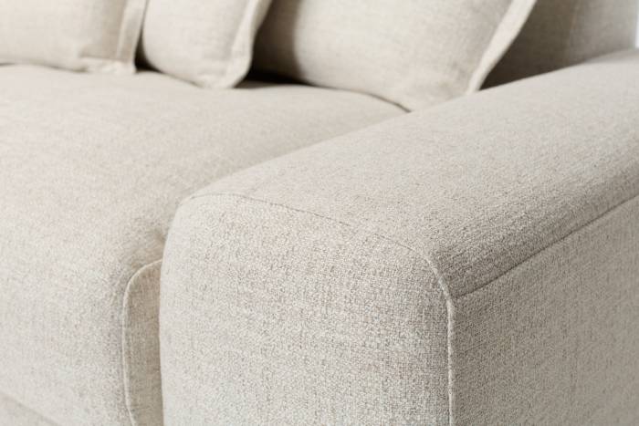 Eden - Sectional Sofa Right Arm Seat Piece, Luxe Textured Ecru Fabric