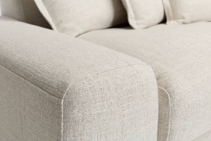 Eden Sectional Sofa Left Arm Seat Piece - Luxe Textured Ecru Fabric