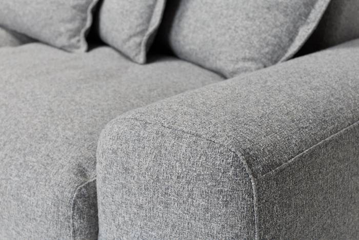 Eden Sectional Sofa Right Arm Seat Piece - Luxe Textured Grey Fabric