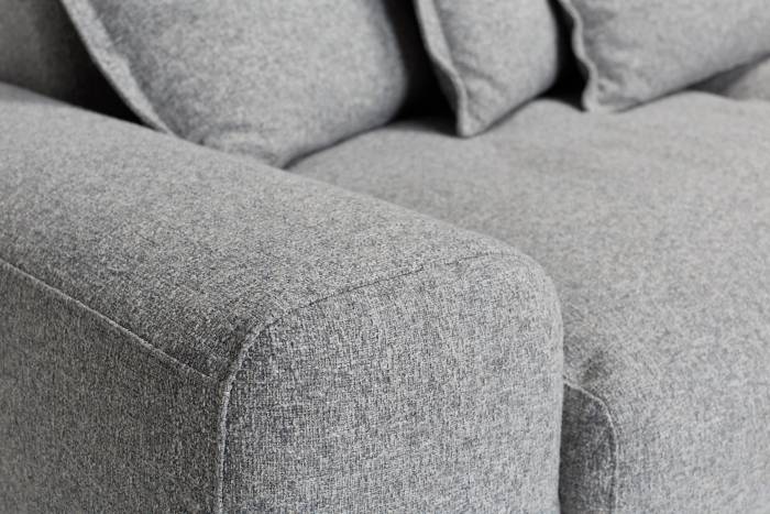 Eden Sectional Sofa Left Arm Seat Piece -Luxe Textured Grey Fabric