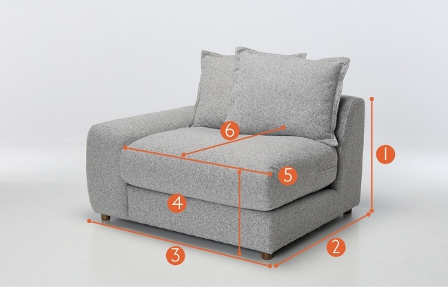 Eden Sectional Sofa Left Arm Seat Piece measurements