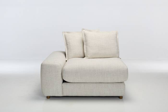 Eden Sectional Sofa Left Arm Seat Piece - Luxe Textured Ecru Fabric