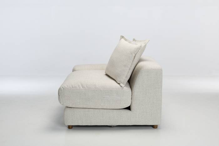 Eden Sectional Sofa Left Arm Seat Piece - Luxe Textured Ecru Fabric