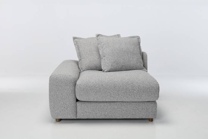 Eden Sectional Sofa Left Arm Seat Piece -Luxe Textured Grey Fabric