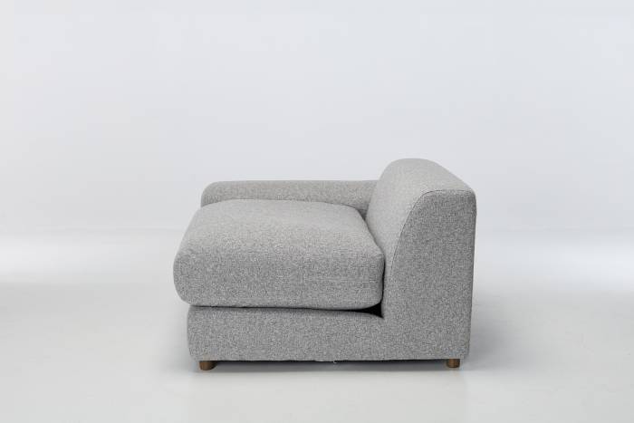 Eden Sectional Sofa Left Arm Seat Piece -Luxe Textured Grey Fabric