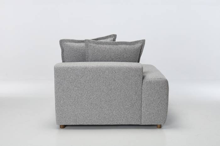 Eden Sectional Sofa Left Arm Seat Piece -Luxe Textured Grey Fabric