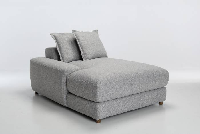 Eden Sectional Sofa Left Chaise Piece - Grey Textured Ecru Fabric