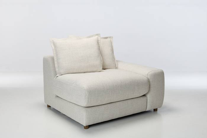 Eden Sectional Sofa Right Arm Seat Piece - Luxe Textured Ecru Fabric