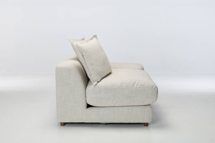 Eden Sectional Sofa Right Arm Seat Piece - Luxe Textured Ecru Fabric