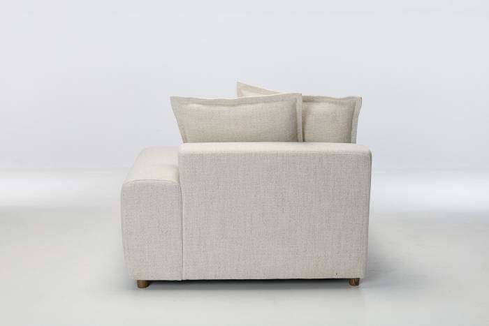 Eden Sectional Sofa Right Arm Seat Piece - Luxe Textured Ecru Fabric