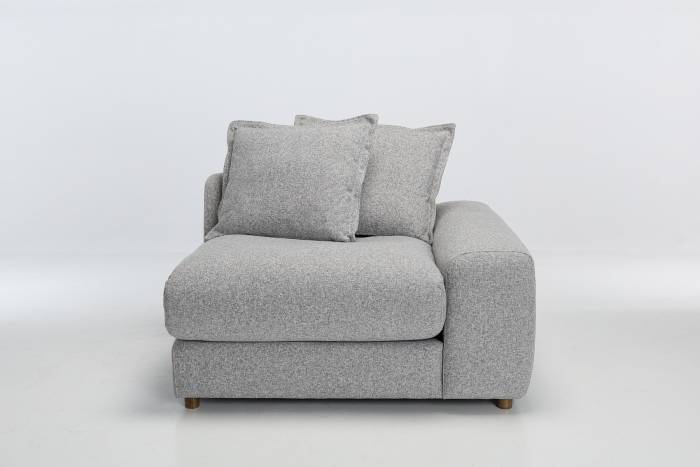 Eden Sectional Sofa Right Arm Seat Piece - Luxe Textured Grey Fabric