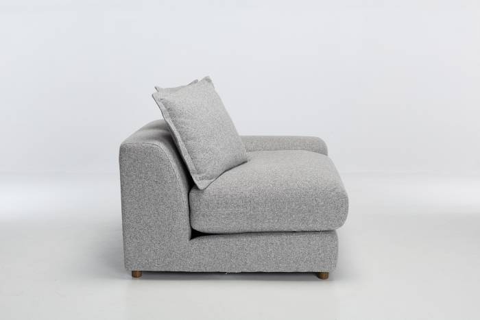 Eden Sectional Sofa Right Arm Seat Piece - Luxe Textured Grey Fabric