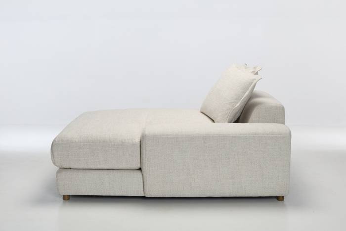 Eden Sectional Sofa Right Chaise Piece - Luxe Textured Ecru Fabric