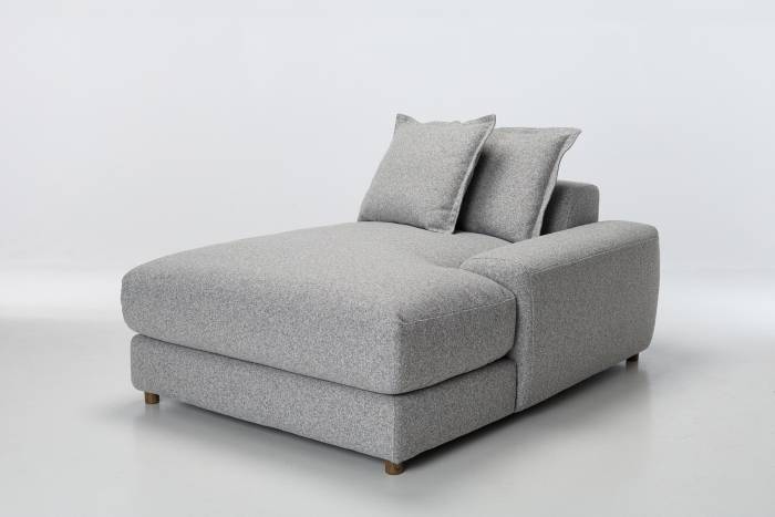 Eden Sectional Sofa Right Chaise Piece - Luxe Textured Grey Fabric