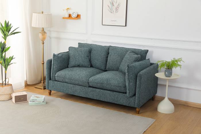Freya Modern 2.5 Seater Sofa Bed - Deluxe Green Mix Textured Fabric
