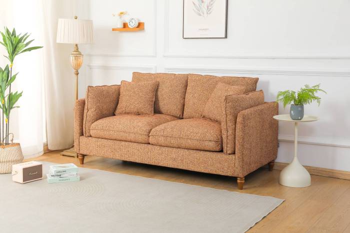 Freya Modern 2.5 Seater Sofa Bed - Deluxe Yellow Mix Textured Fabric