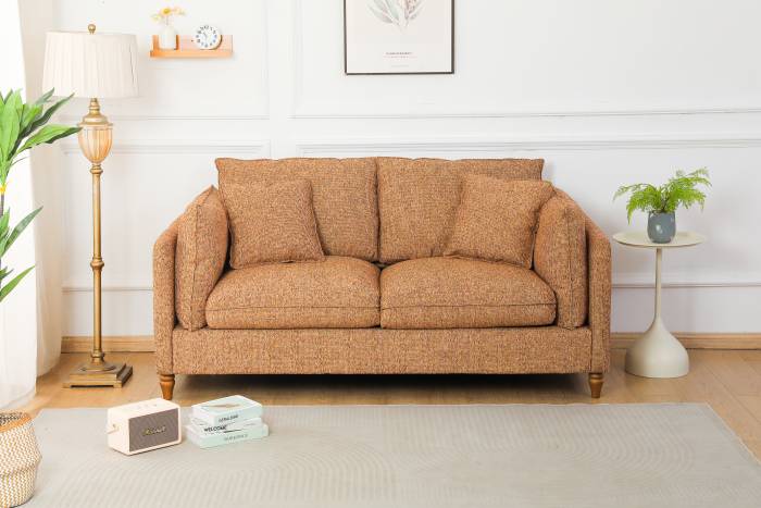 Freya Modern 2.5 Seater Sofa Bed - Deluxe Yellow Mix Textured Fabric