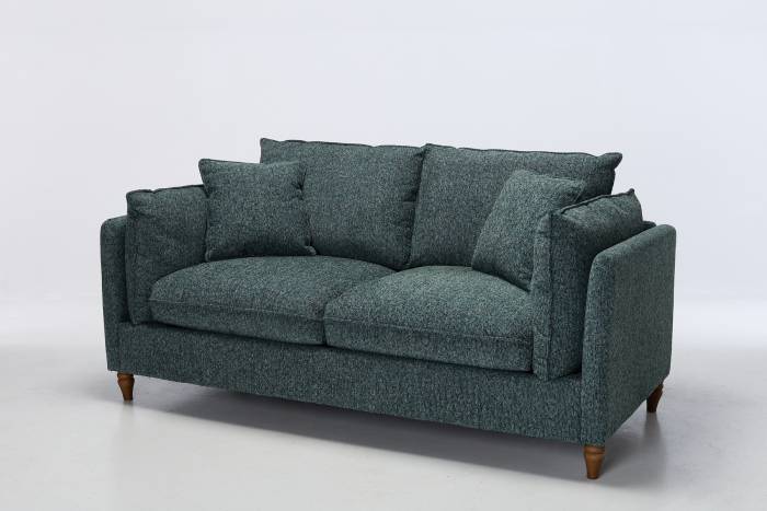 Freya Modern 2.5 Seater Sofa Bed - Deluxe Green Mix Textured Fabric
