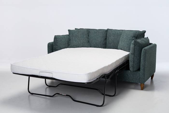 Freya Modern 2.5 Seater Sofa Bed - Deluxe Green Mix Textured Fabric