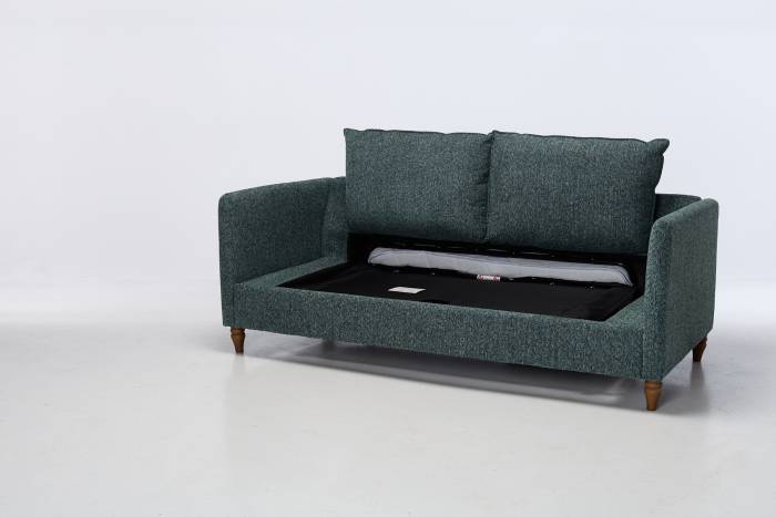 Freya Modern 2.5 Seater Sofa Bed - Deluxe Green Mix Textured Fabric