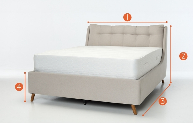 Georgia Lift Up Storage Pillow Ottoman Bed measurements