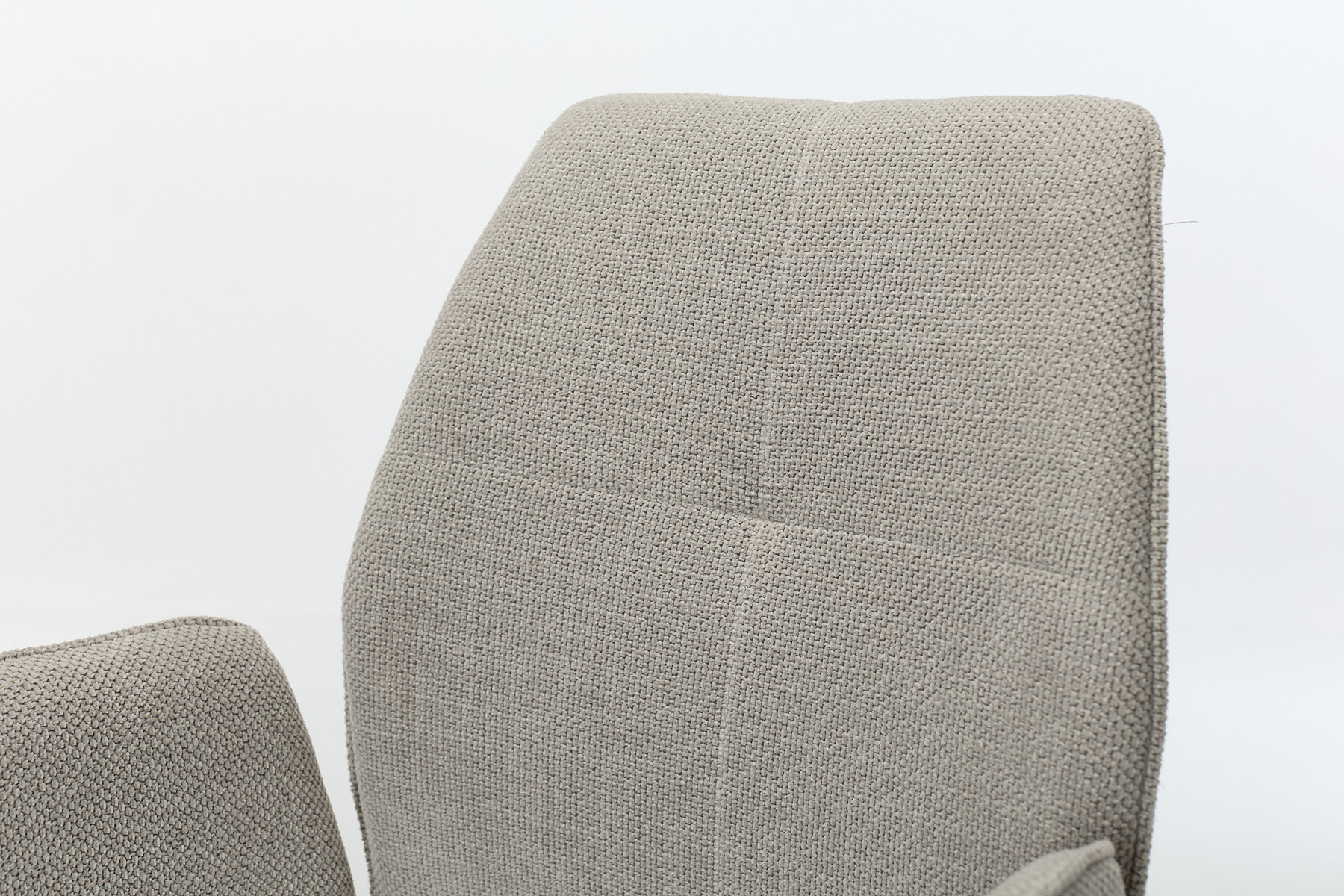 Indy Swivel Dining Chairs with Black Legs - Light Grey Basket Weave Chenille