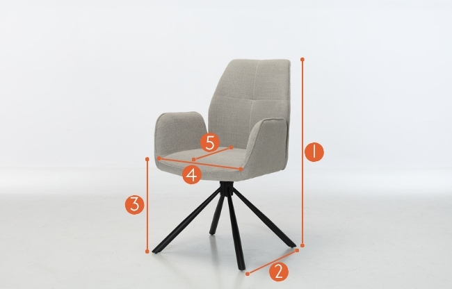 Indy Swivel Dining Chairs measurements