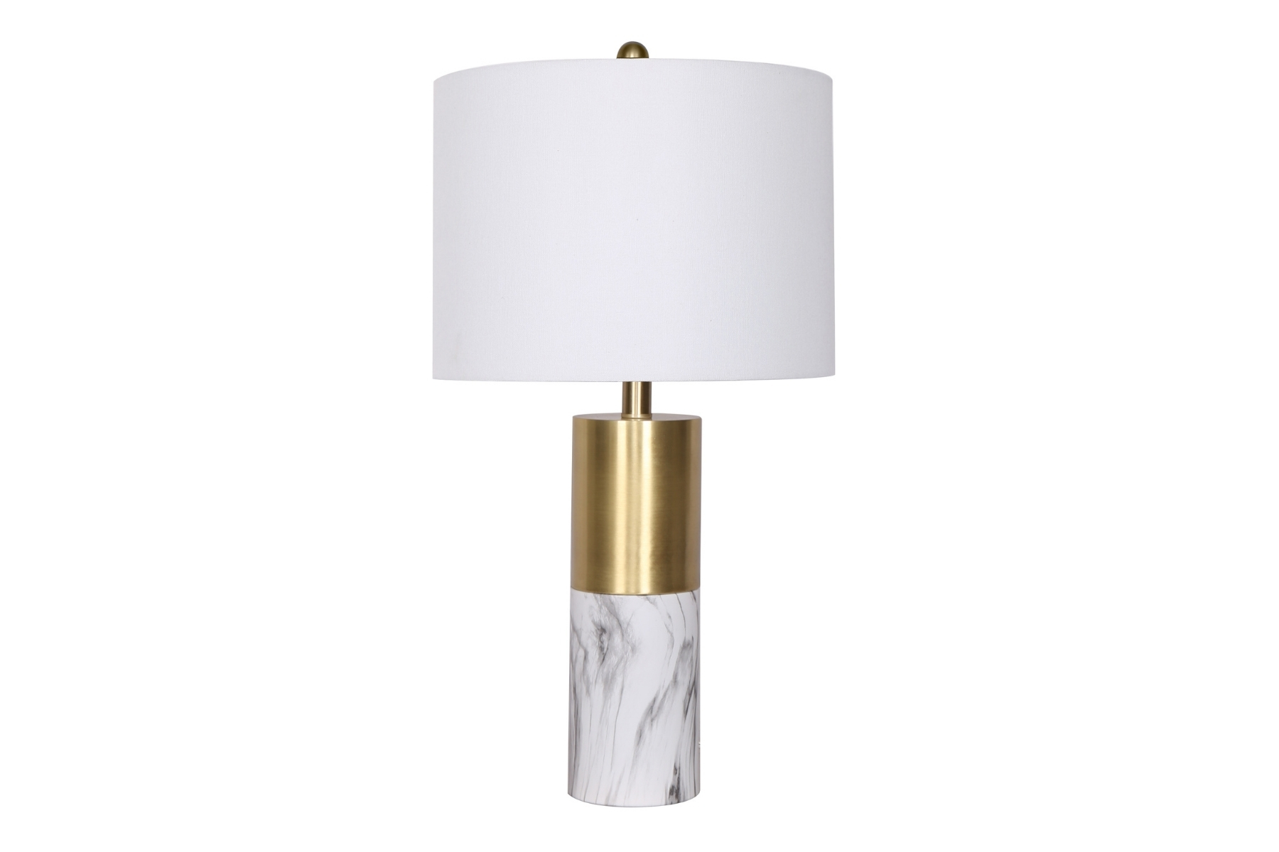 Matlock White & Copper Table Lamp With White Fabric Shade