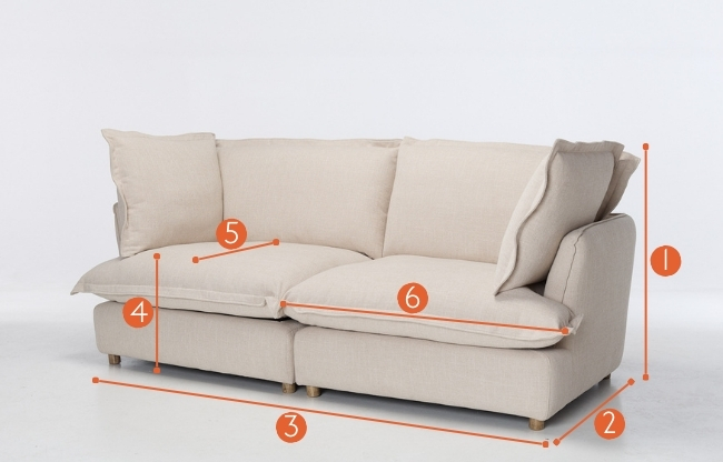 Aura 3.5 seater modular sofa measurements