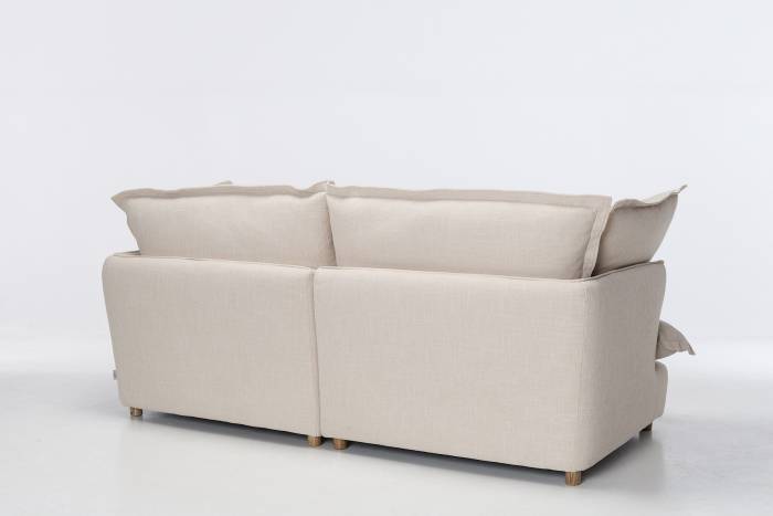 Aura Modern 3.5 Seater Sofa - Oatmeal Premium Basket Weave Chenille