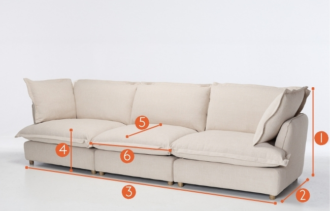 Aura 5 seater modular sofa measurements