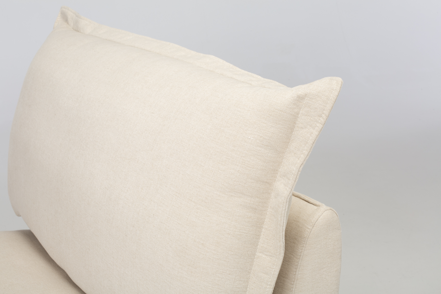 Aura Armless Seat - Premium Modular Armless Sofa Seat, Natural Fine Weave Chenille