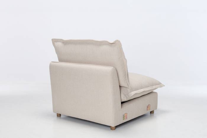 Aura Modern Armless Seat - Oatmeal Premium Basket Weave Chenille