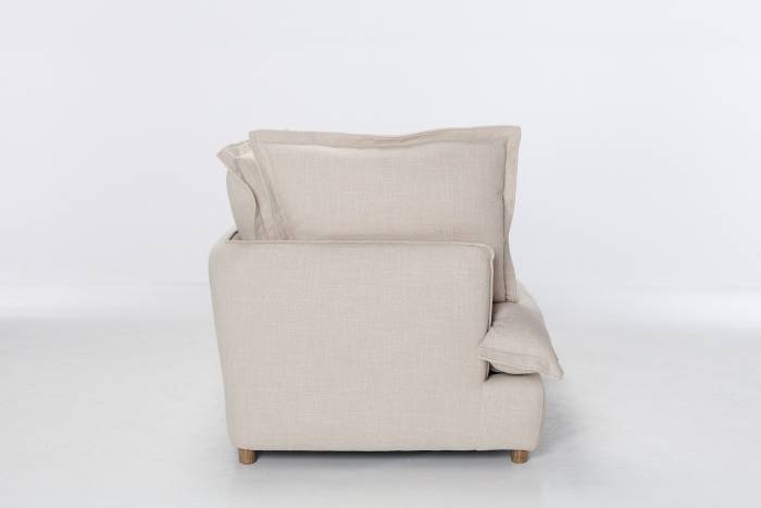 Aura Modern Sofa - Oatmeal Premium Basket Weave Chenille