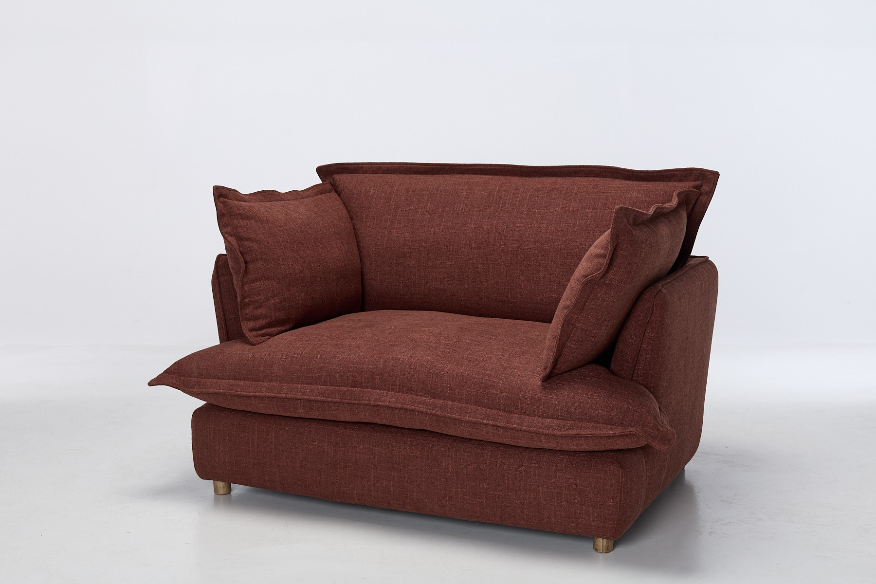 Aura Modern Snuggle Chair - Berry Premium Basket Weave Chenille