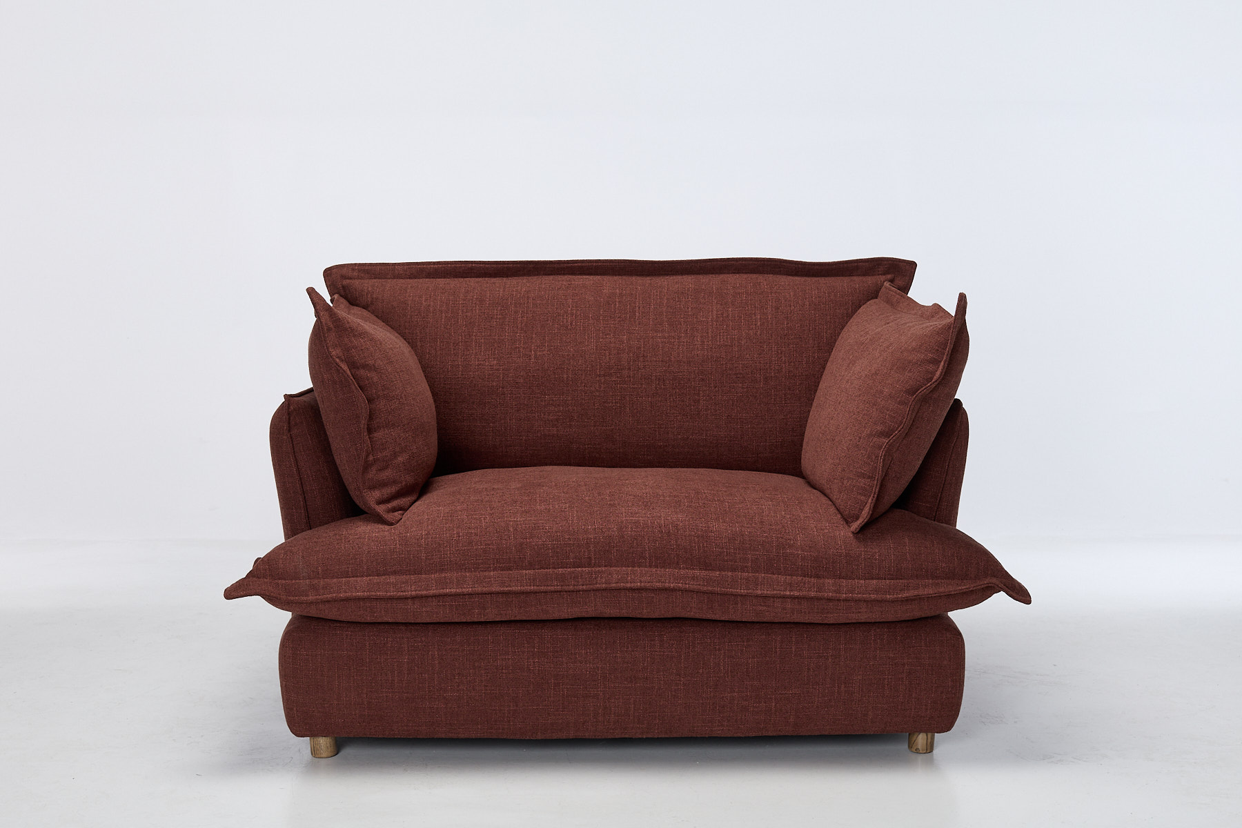 Aura Modern Snuggle Chair - Berry Premium Basket Weave Chenille