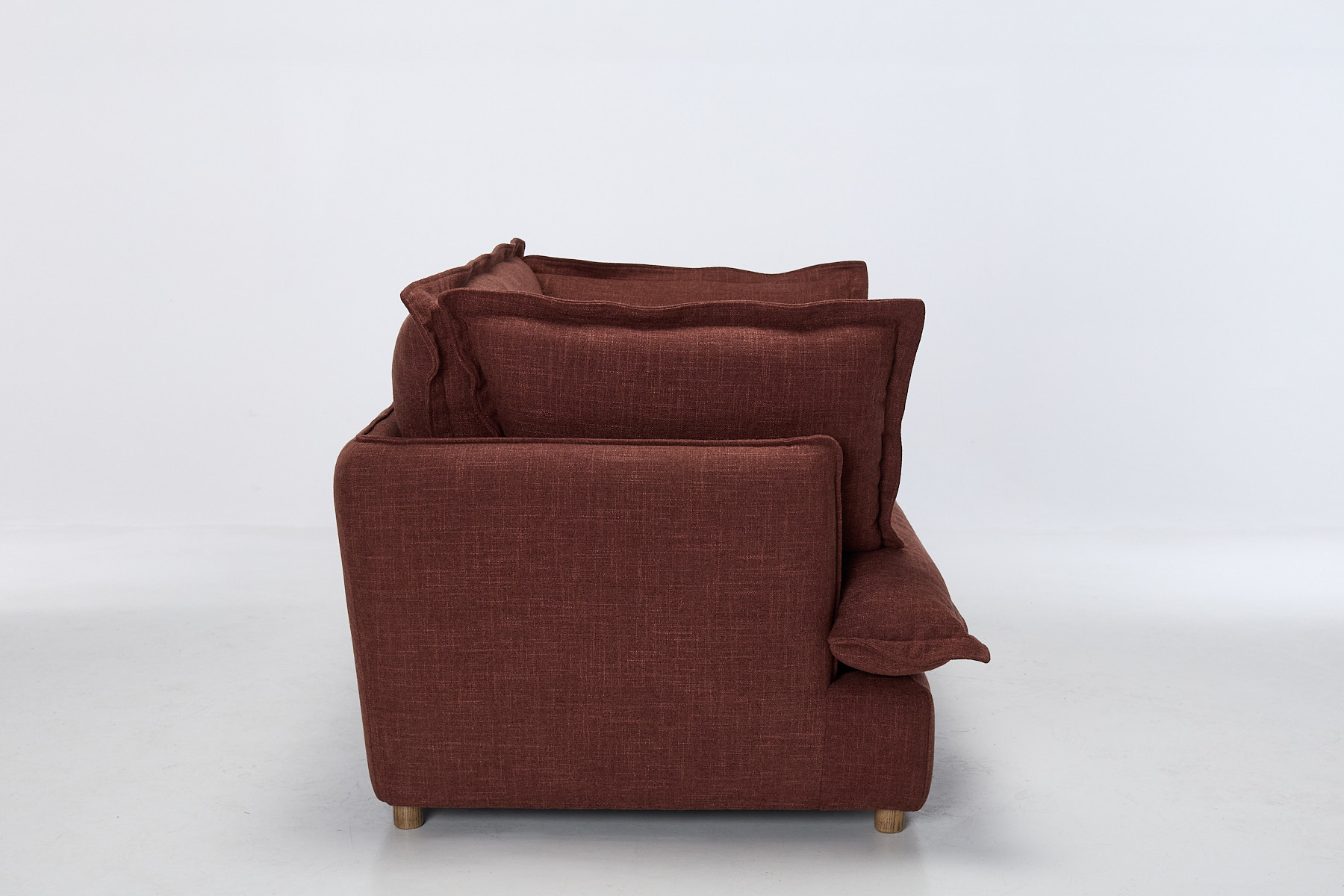 Aura Modern Snuggle Chair - Berry Premium Basket Weave Chenille