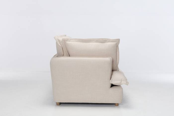 Aura Modern Snuggle Chair - Oatmeal Premium Basket Weave Chenille