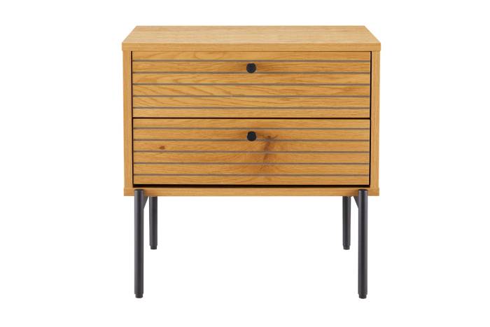 Bergen - Oak Effect 2 Drawer Bedside Table