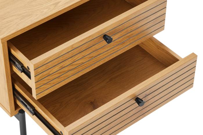 Bergen - Oak Effect 2 Drawer Bedside Table