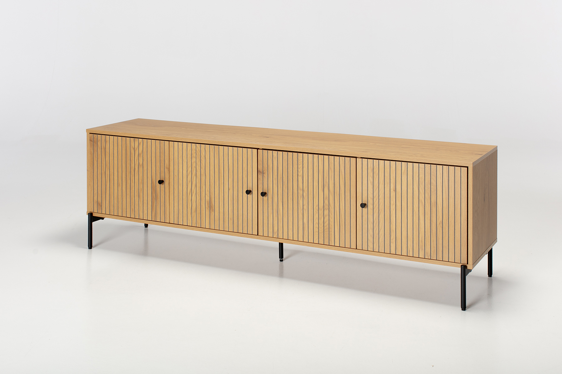 Bergen TV Unit - 1.8m Oak Effect 4 Door TV Unit